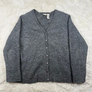 Linden Hill Wool Blend Button Up Cardigan Women's Grey XL